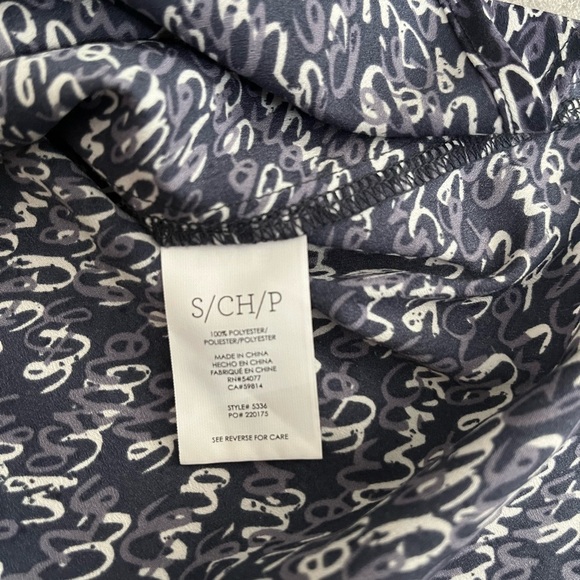 [S]CAbi Navy “Love” Print LS Scoop Neck Blouse - Picture 7 of 8